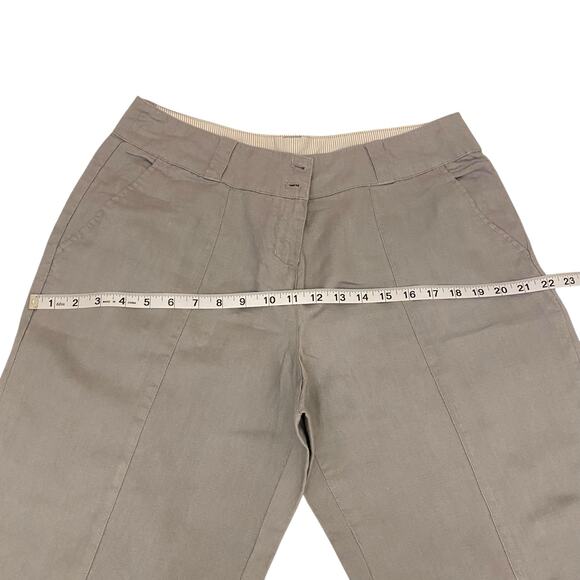 Women's Kenar 100% Linen Wide Leg Size Large Light Gray Pants Neutral Quiet Lux - Picture 8 of 14